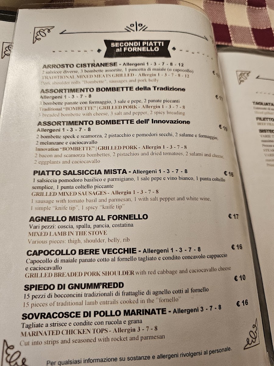 Trattoria Bère Vecchie Photo Menu 6