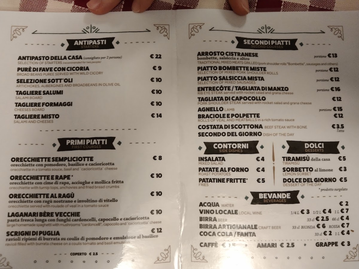 Trattoria Bère Vecchie Photo Menu 8