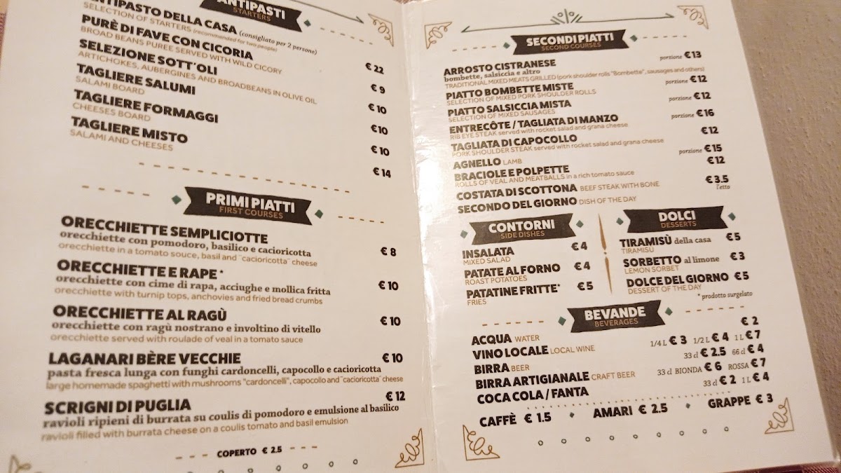 Trattoria Bère Vecchie Photo Menu 9