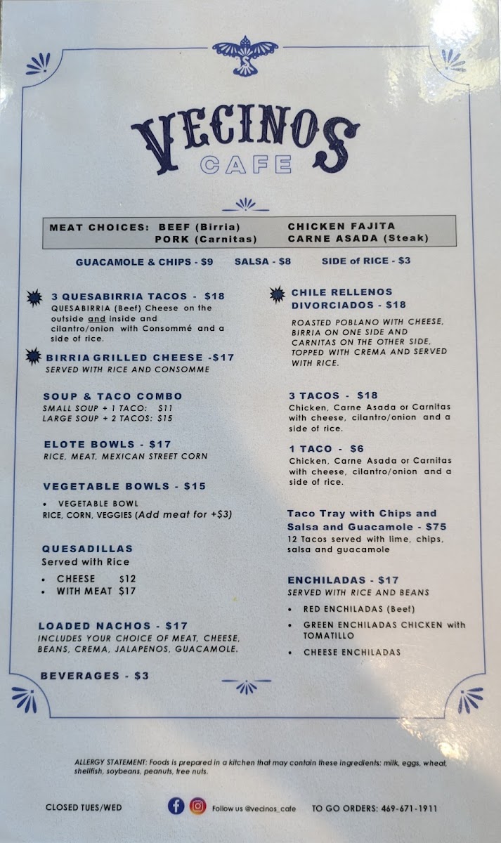 Vecinos Cafe Photo Menu 3