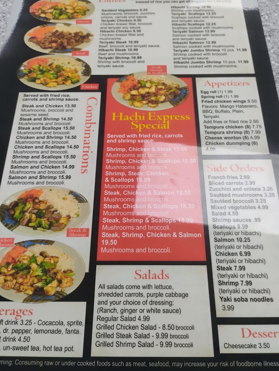 Hachi Express Gaffney SC Photo Menu 2