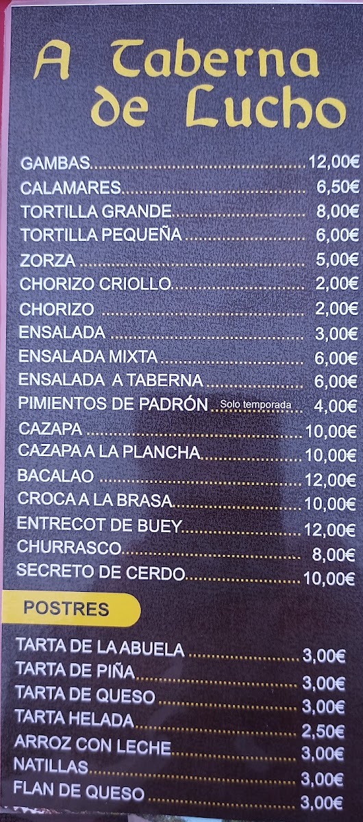 A Taberna de Lucho Photo Menu 8