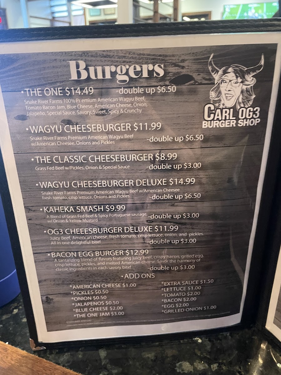 Carl OG3 Burger Shop Photo Menu 5
