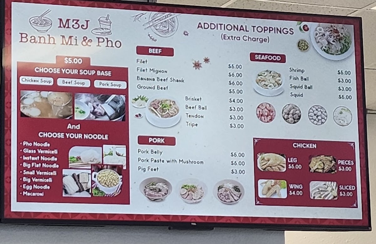 M3J Bánh Mì & Pho Photo Menu 2