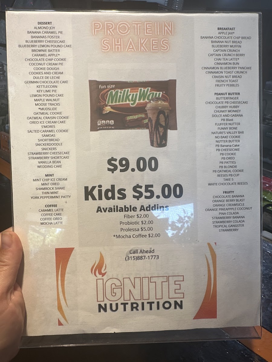 Ignite Nutrition Photo Menu 1