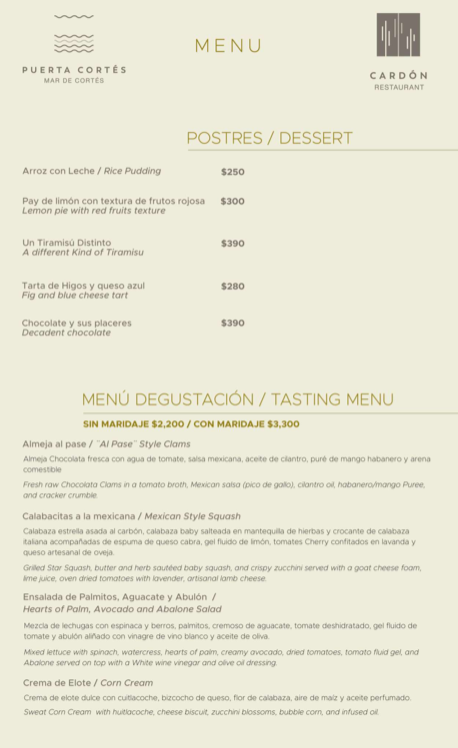 Cardón Restaurant Photo Menu 10