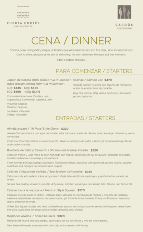 Cardón Restaurant Photo Menu 9