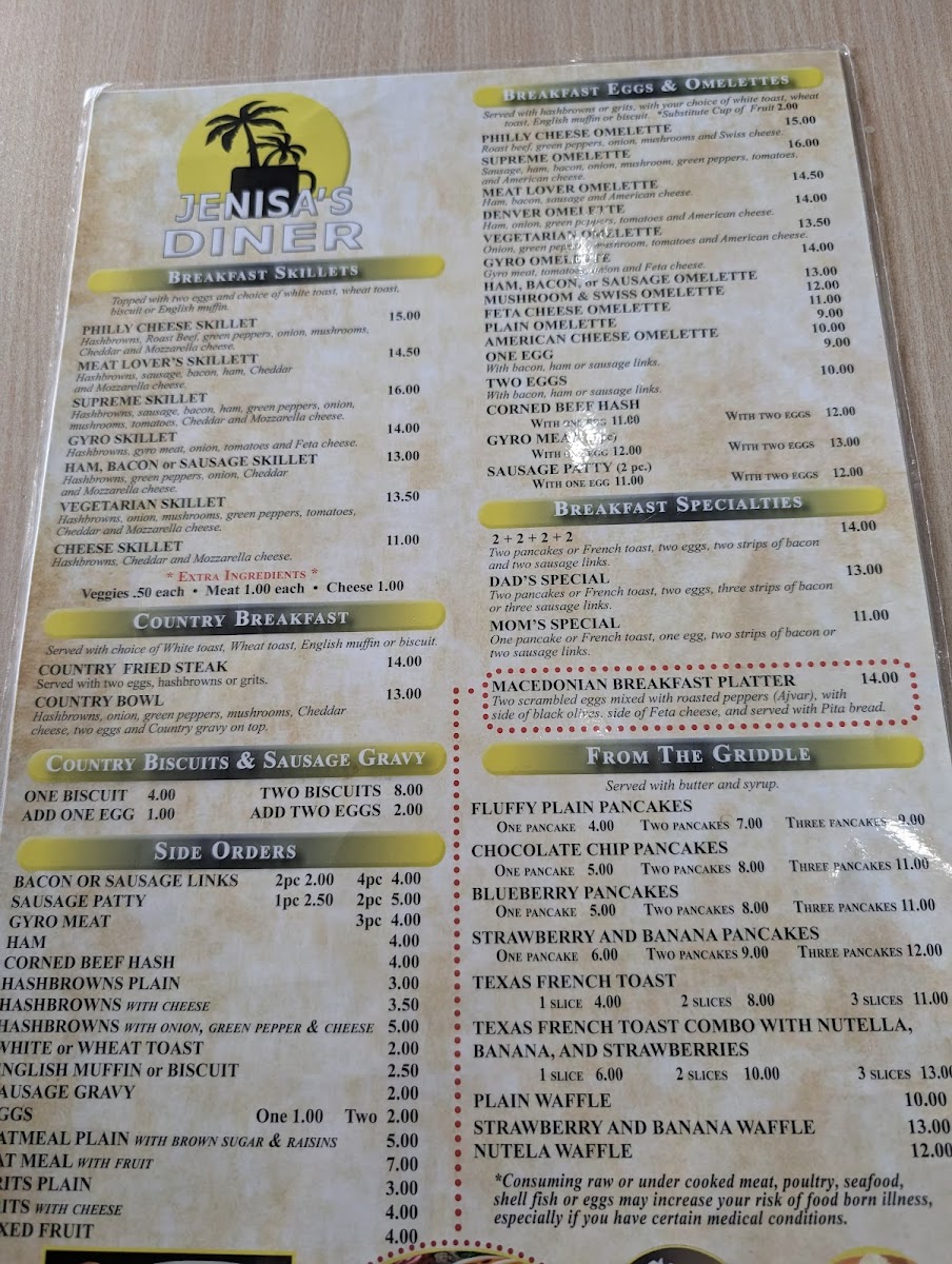 Jenisa's Diner Photo Menu 9