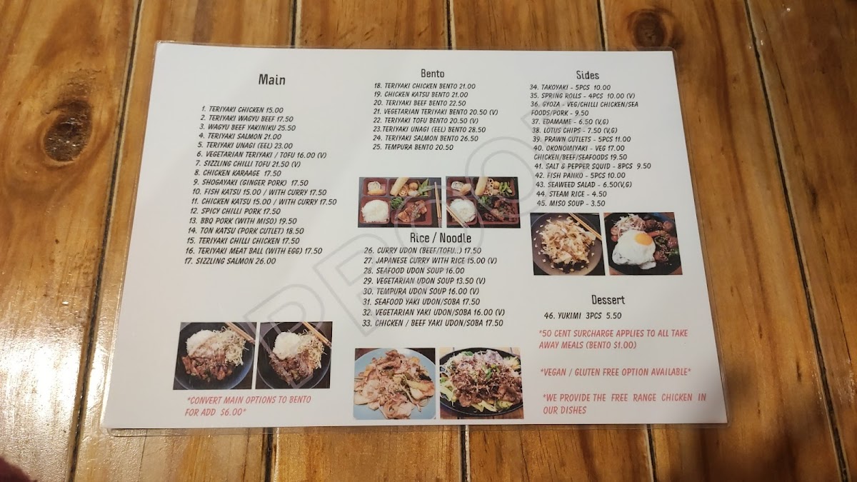 Mama's & Papa's Japanese Cafe Photo Menu 4