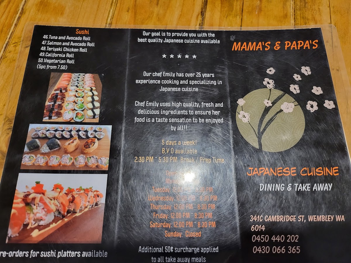 Mama's & Papa's Japanese Cafe Photo Menu 7