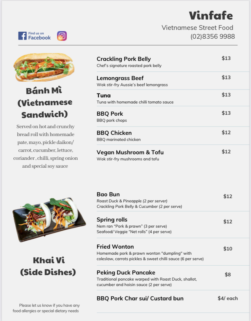Vinfafe Darlinghurst Photo Menu 7