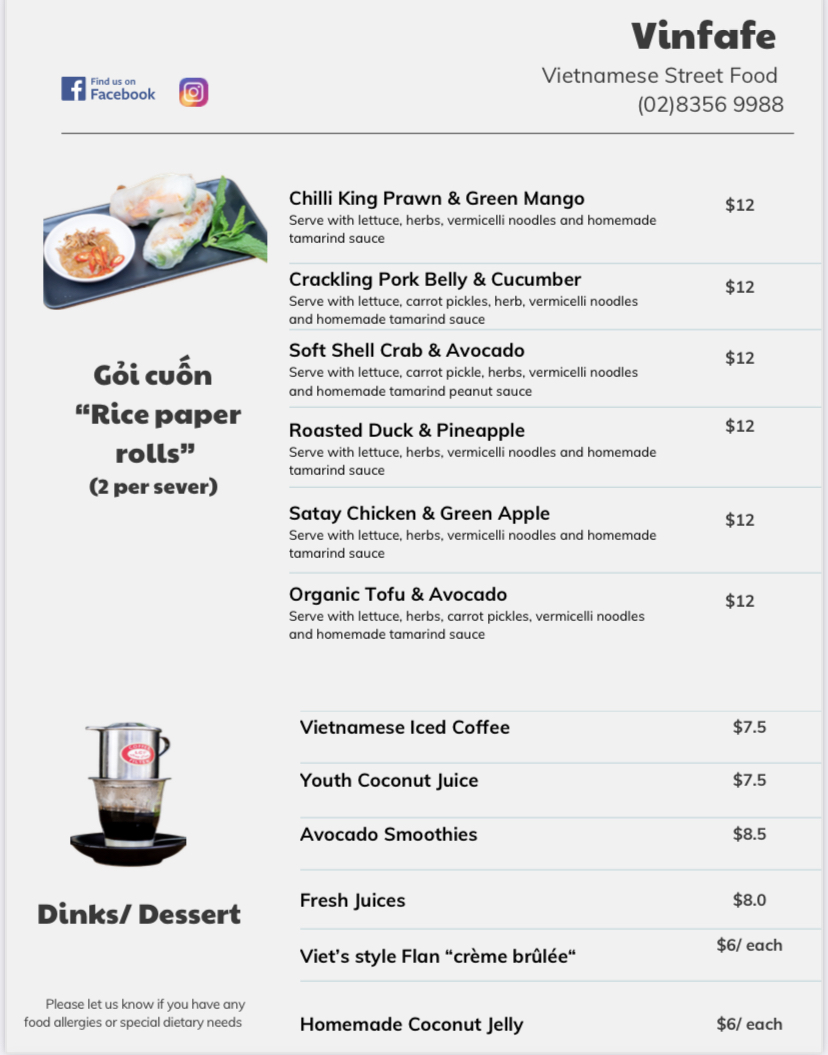 Vinfafe Darlinghurst Photo Menu 8