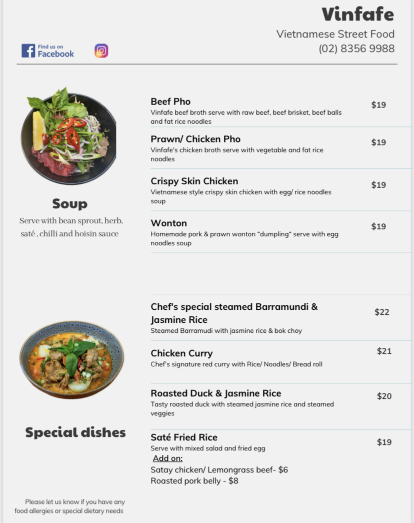 Vinfafe Darlinghurst Photo Menu 9