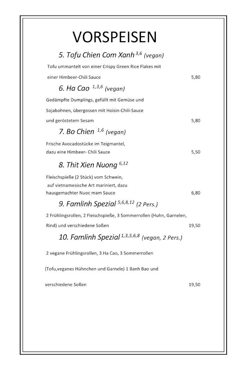 Fam Linh Vegan & Vietnamese Cuisine Photo Menu 10