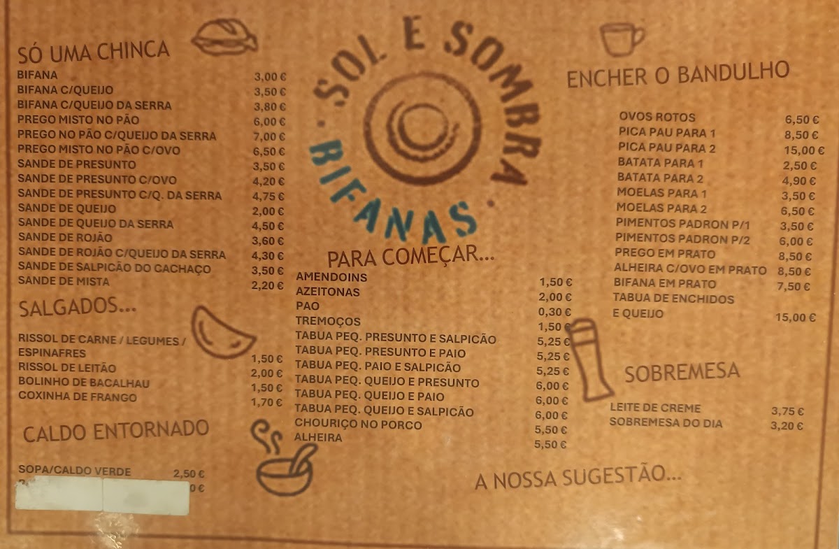 Sol e Sombra Bifanas Photo Menu 2
