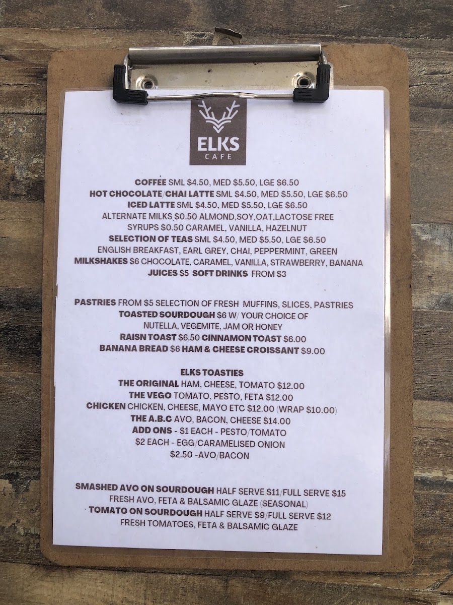 ELKS Cafe Photo Menu 2