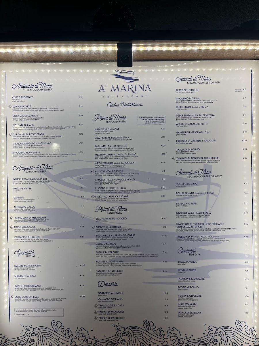 A' Marina Restaurant Photo Menu 2