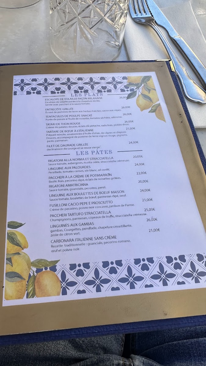 Le Forbin restaurant Italien Aix en Provence Photo Menu 7
