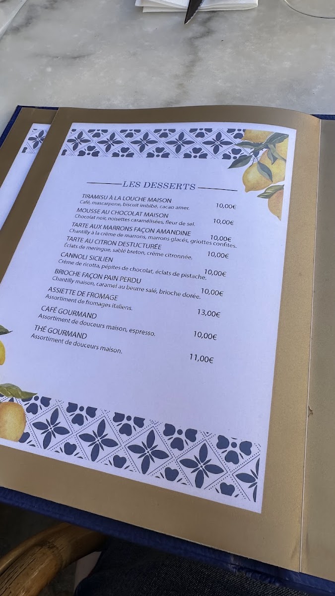 Le Forbin restaurant Italien Aix en Provence Photo Menu 8