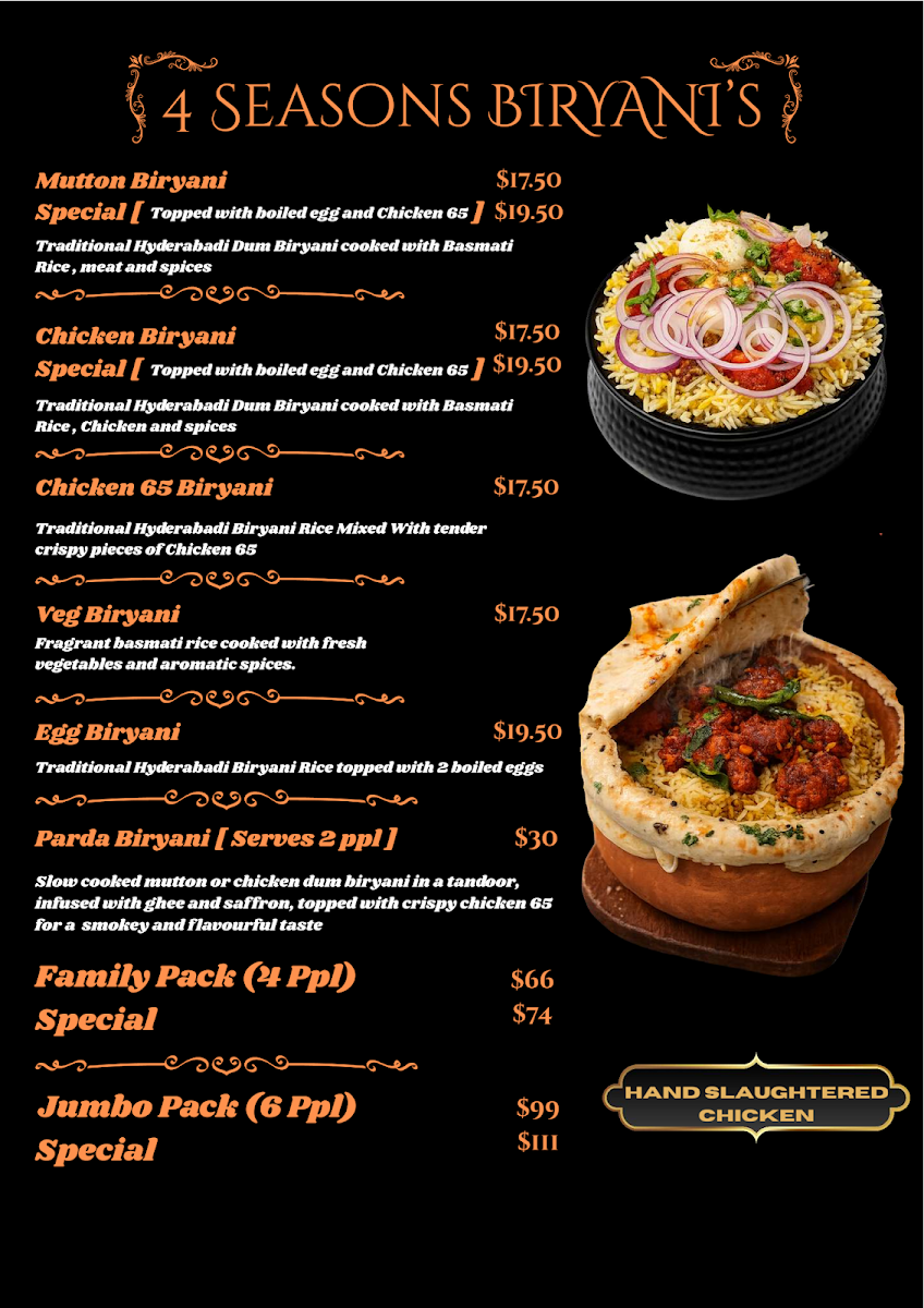 4 Seasons Kitchen Indian Restaurant Photo Menu 2
