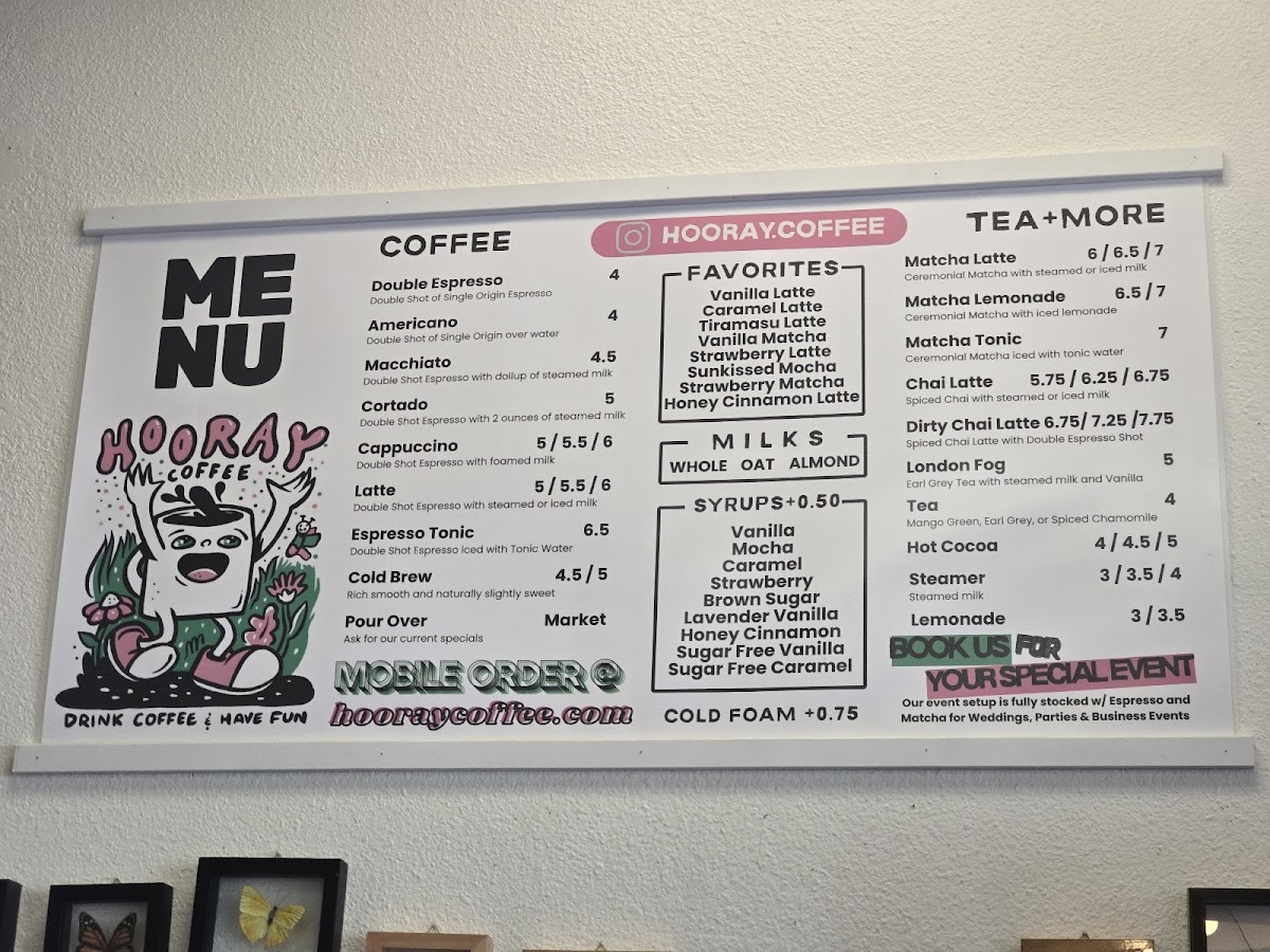 Hooray Coffee Photo Menu 1