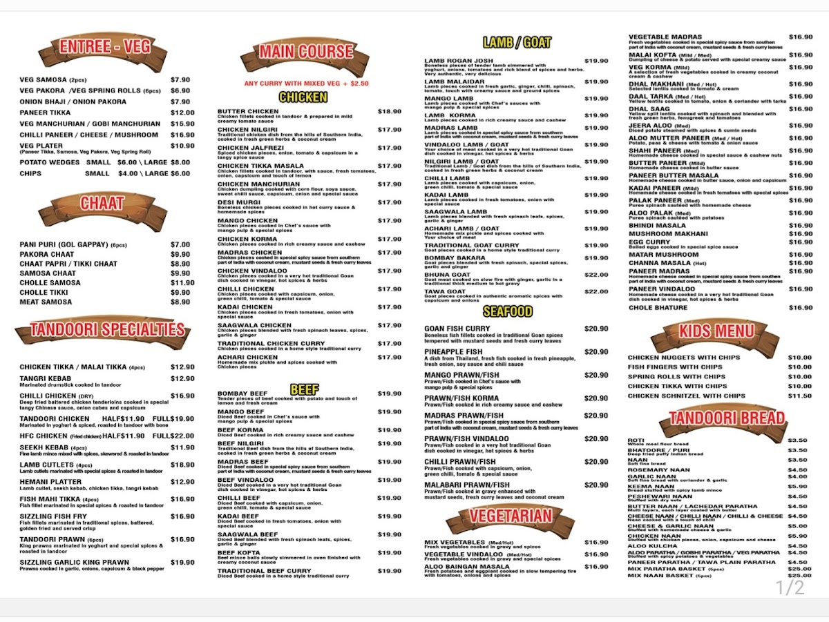 Meridian Cafe Photo Menu 1