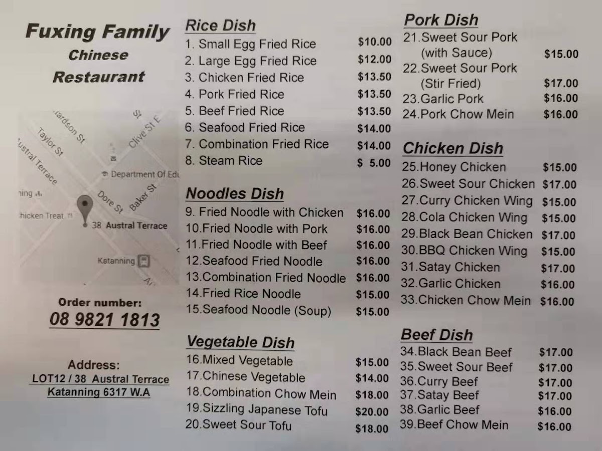 Fuxing Family Chinese Restaurant Photo Menu 3
