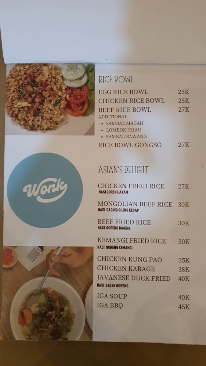 WONK Cafe Photo Menu 2
