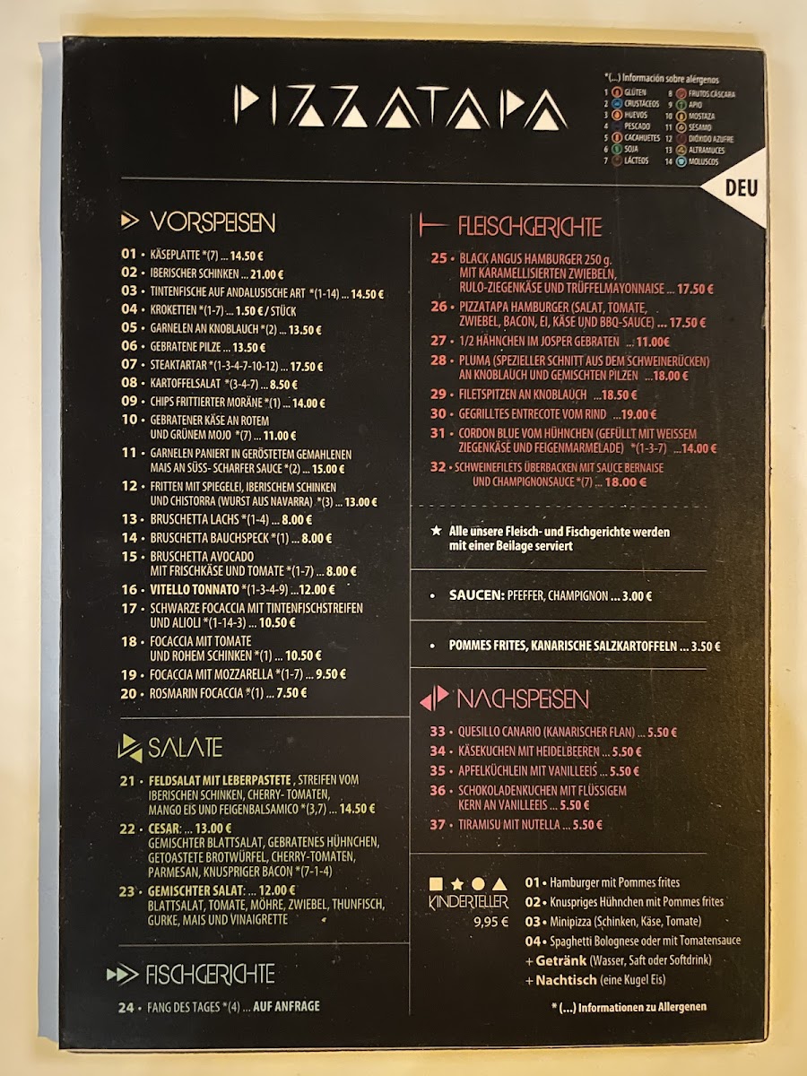 PizzaTapa Photo Menu 1