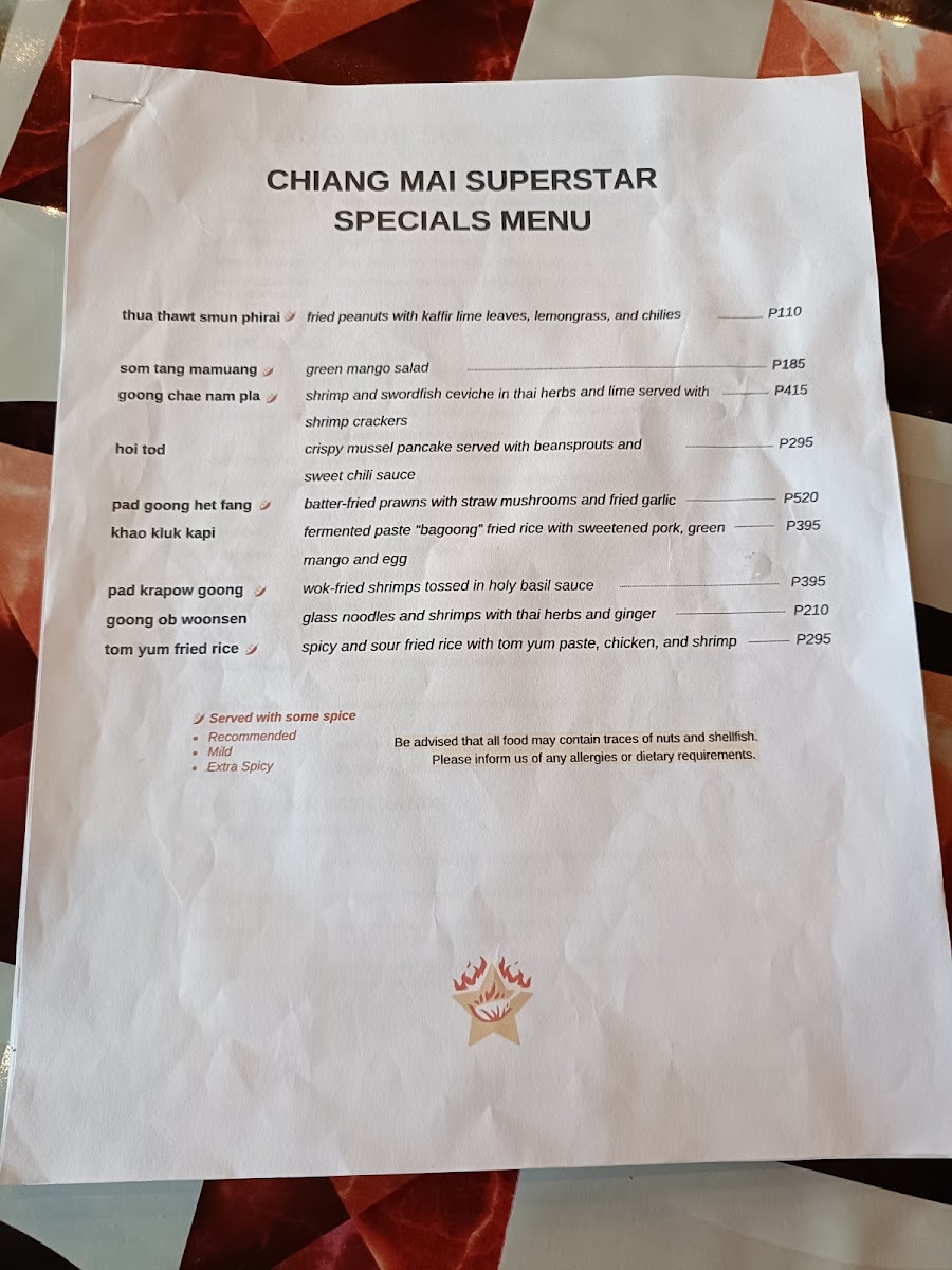 Chiang Mai Superstar Photo Menu 7
