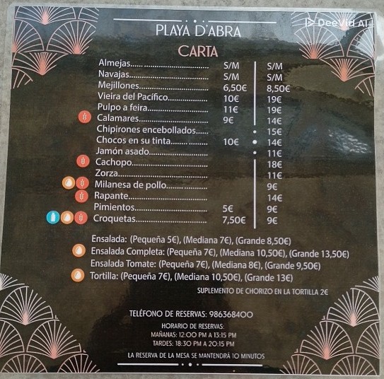 Restaurante Playa De Abra Photo Menu 1