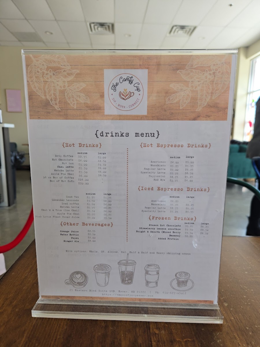 The Comfy Cup Photo Menu 2