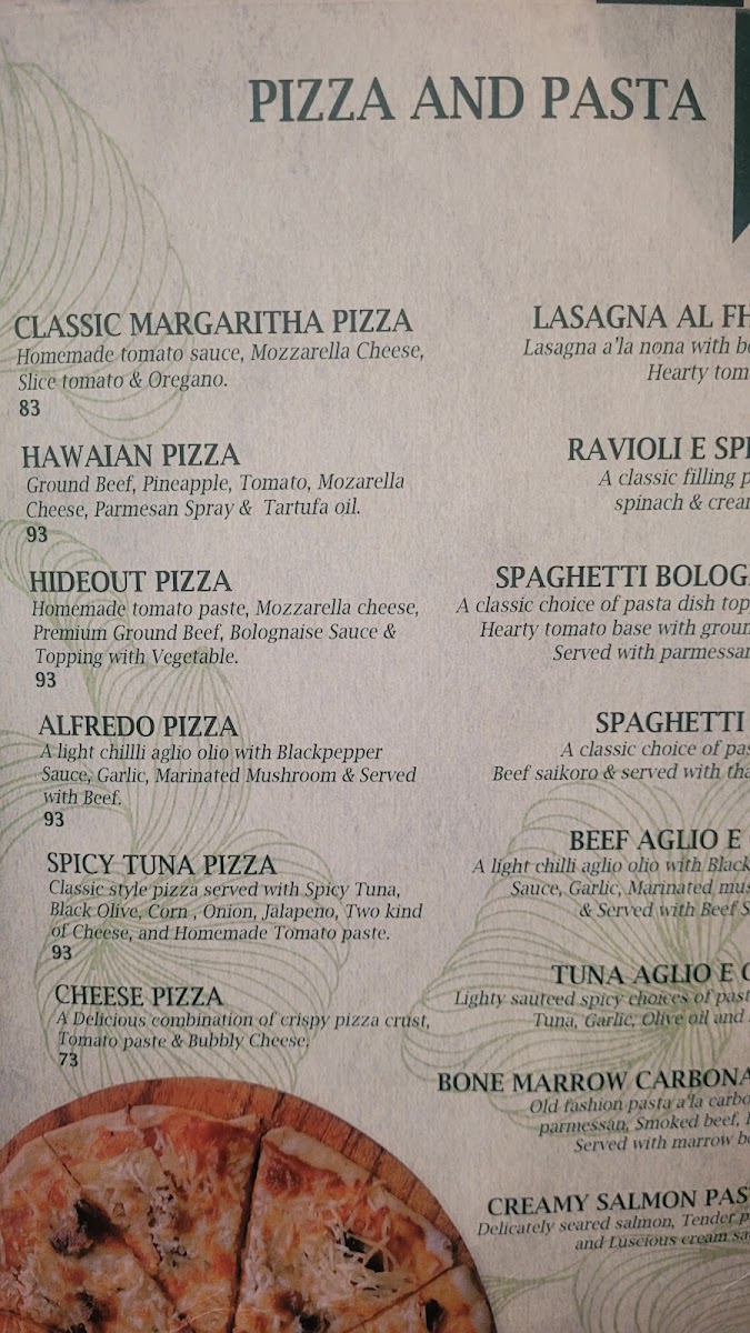 Hideout Coffee and Kitchen Photo Menu 7