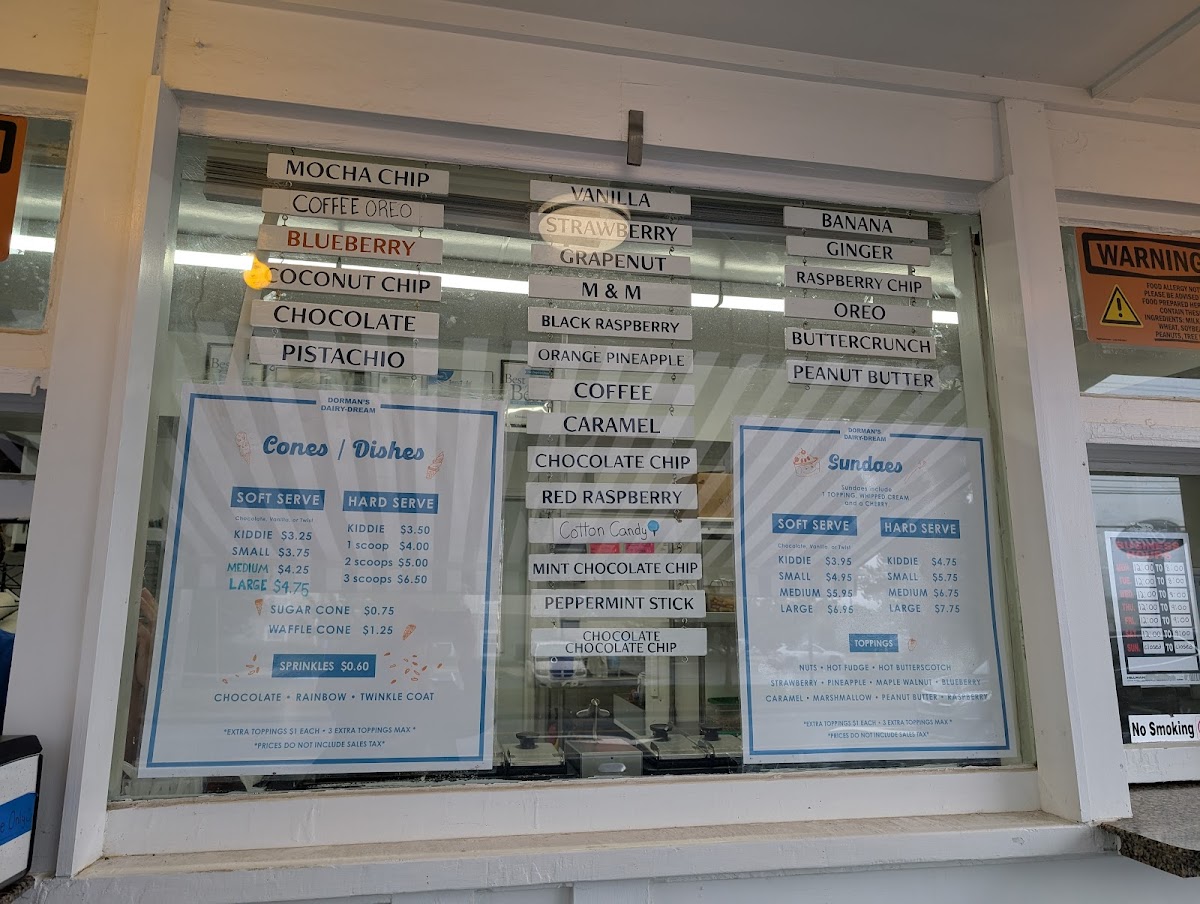 Dorman's Dairy Dream Inc Photo Menu 1