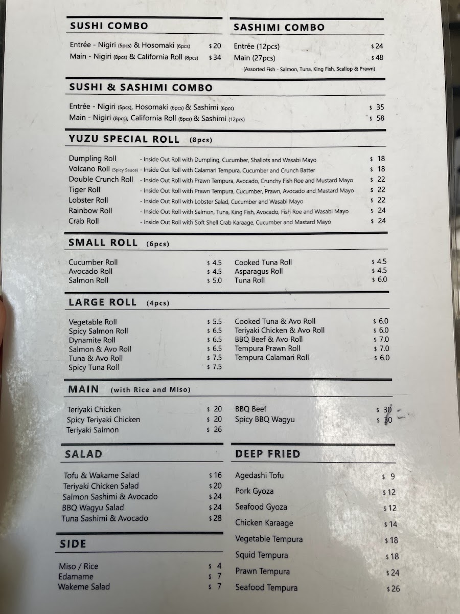 Yuzu pyrmont Photo Menu 2