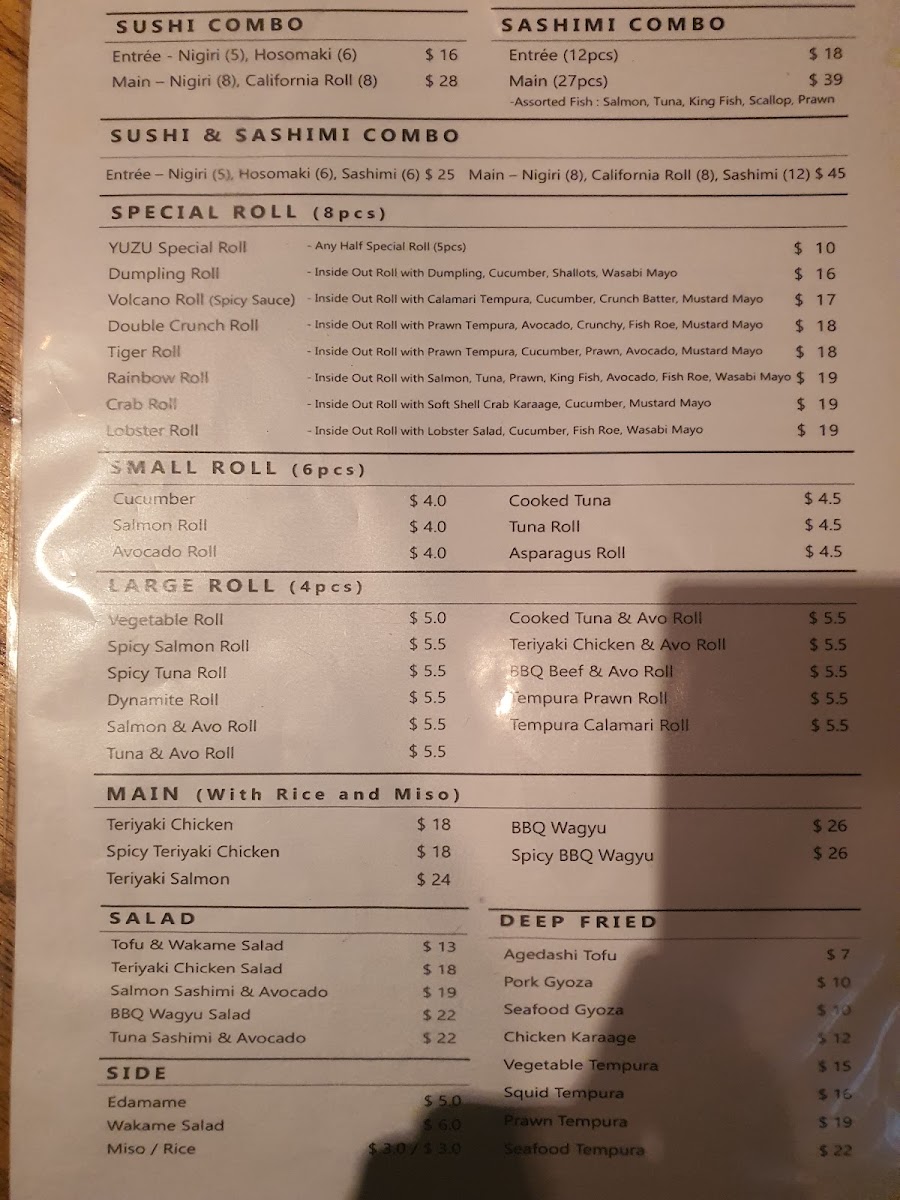 Yuzu pyrmont Photo Menu 3
