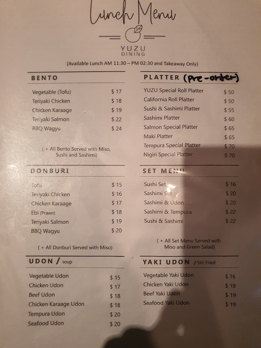 Yuzu pyrmont Photo Menu 5