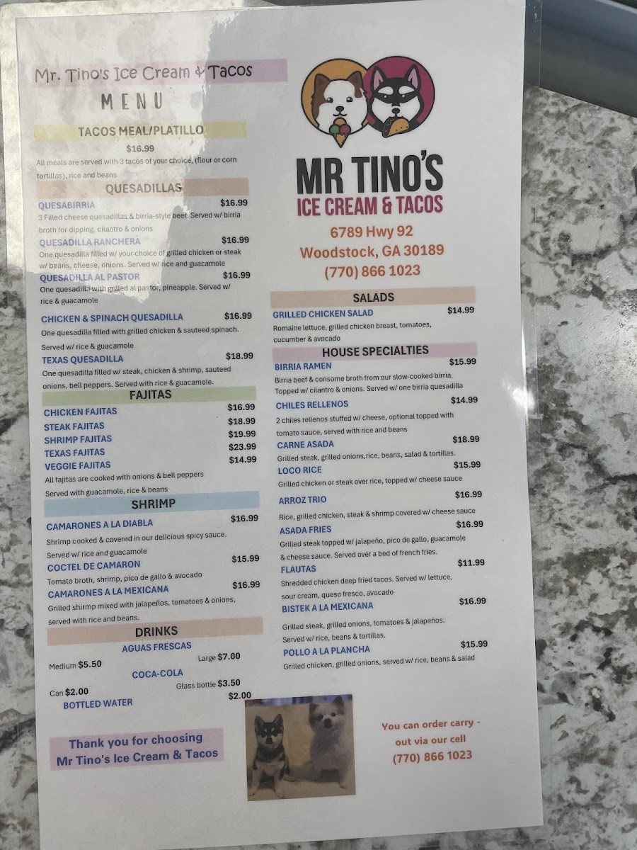 Mr. Tino's Ice Cream and Tacos Photo Menu 6