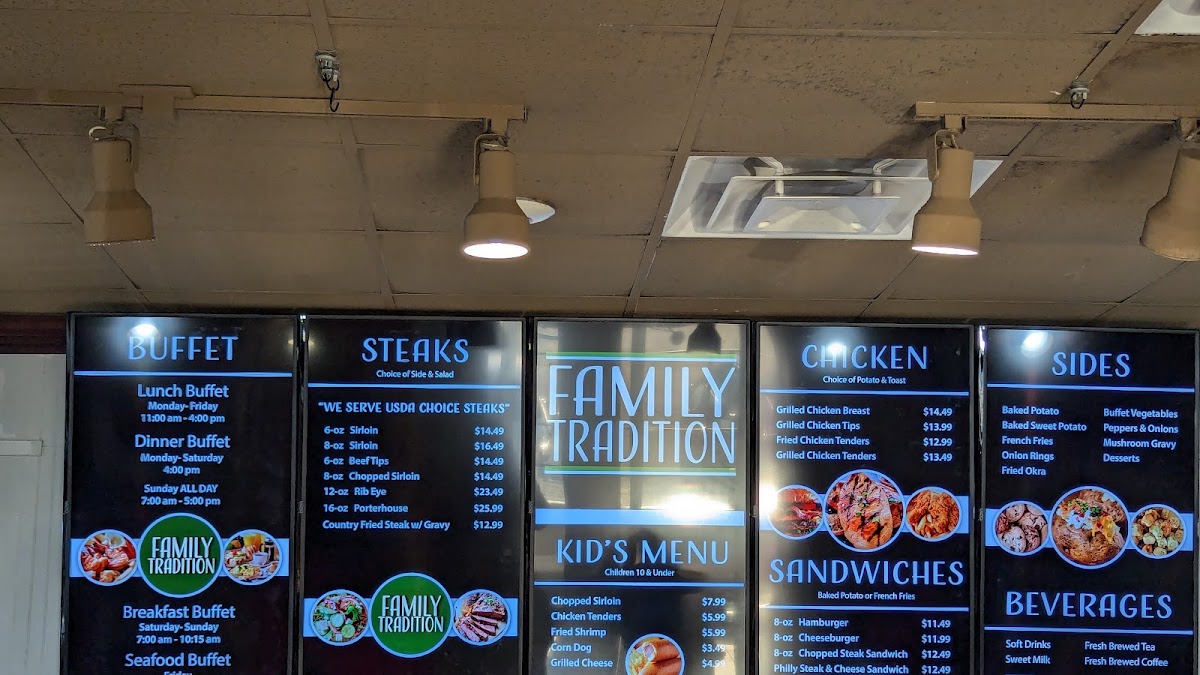 Family Tradition Steakhouse Photo Menu 1