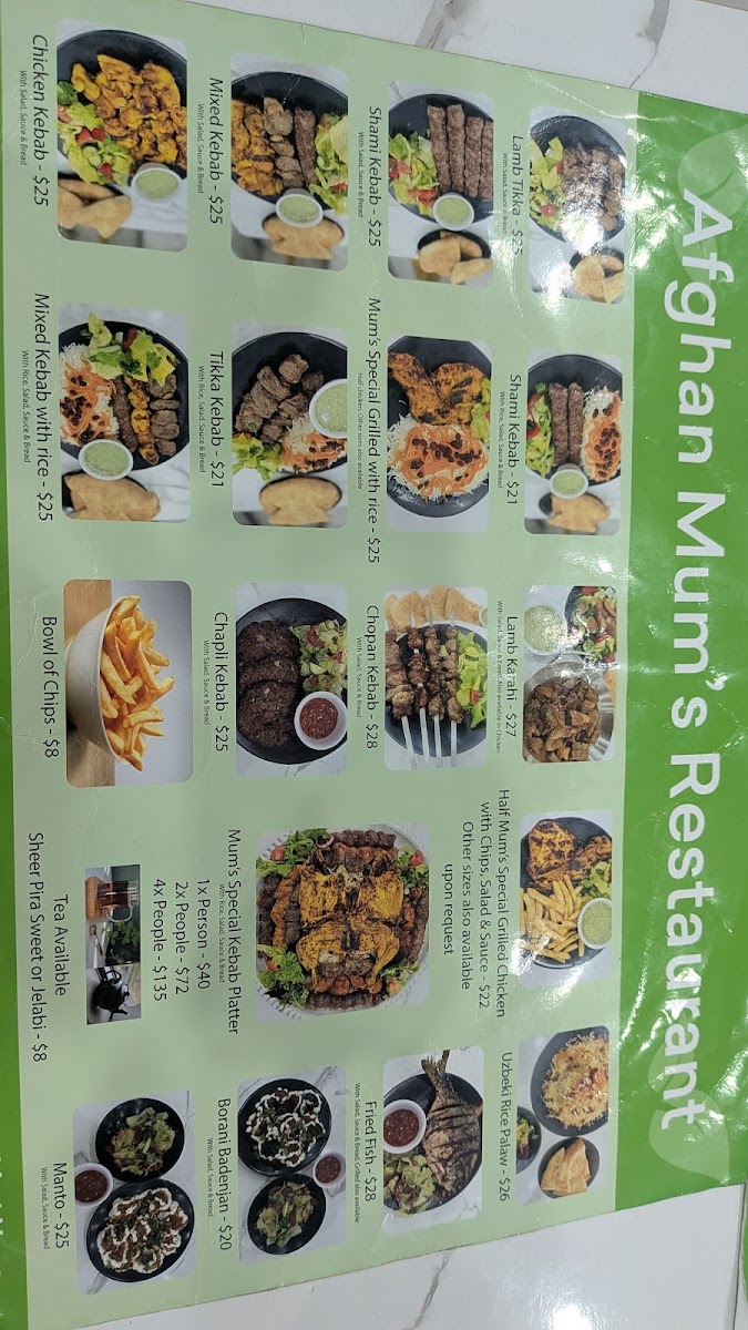 Afghan Mum's Restaurant Dandenong Photo Menu 8