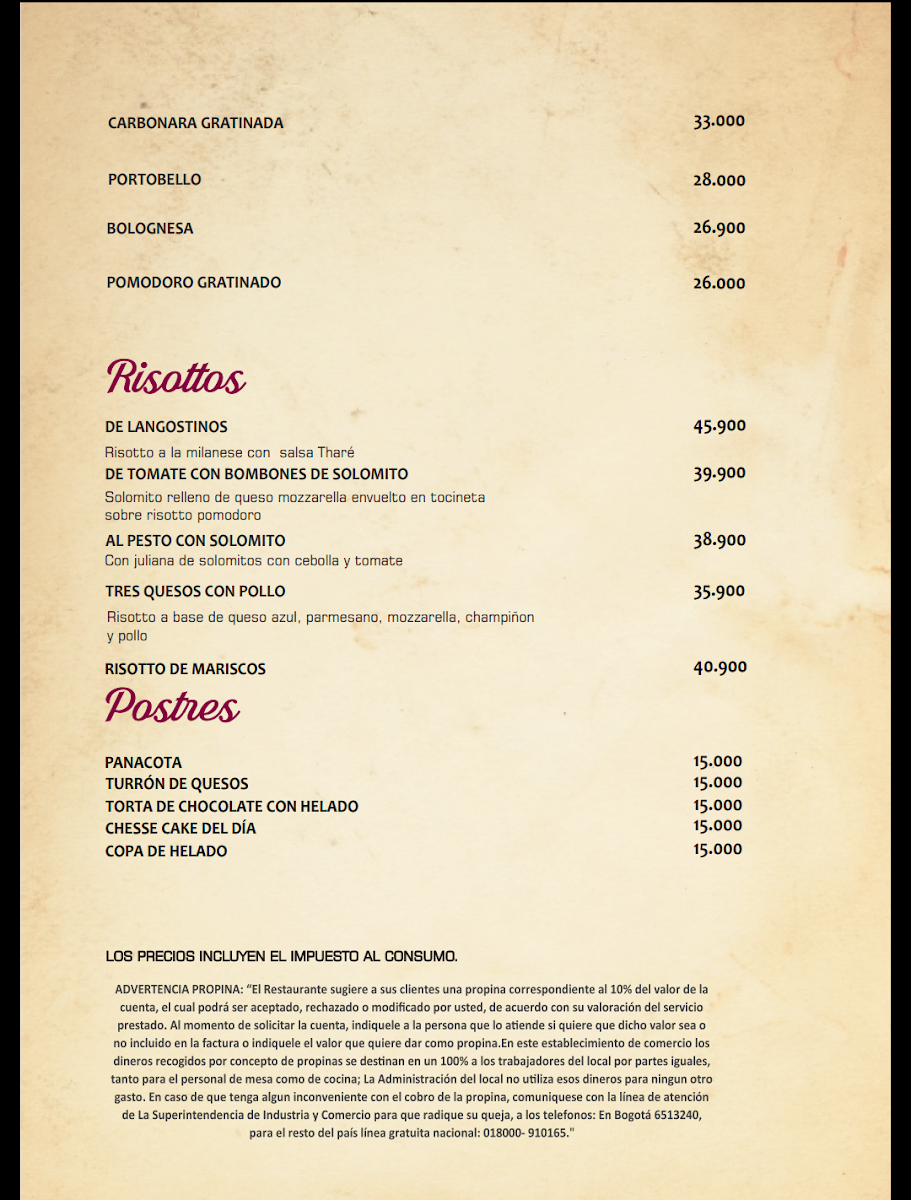 La Ricotta Trattoria Photo Menu 1