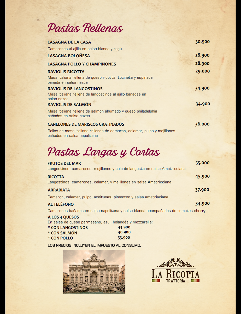 La Ricotta Trattoria Photo Menu 2