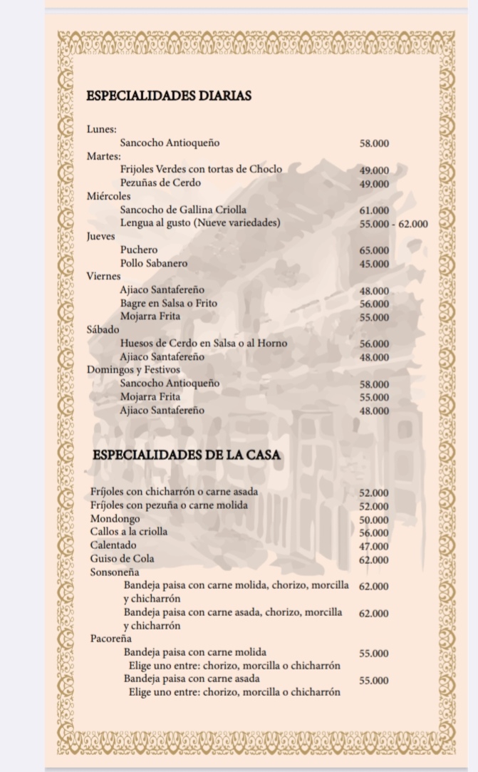 Restaurante El Poblado Photo Menu 2