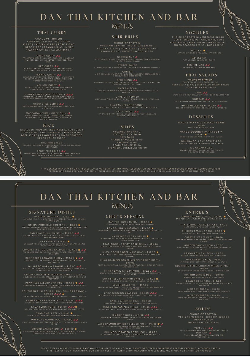 Danthai Kitchen and Bar (by Northern Thai) Photo Menu 1