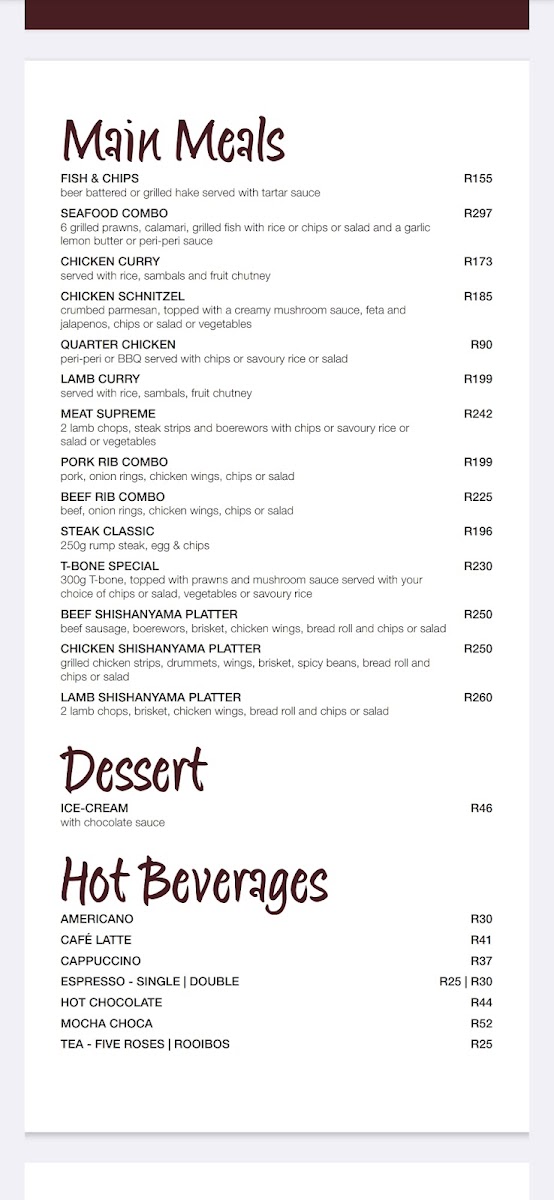 Badgers Restaurant Photo Menu 4