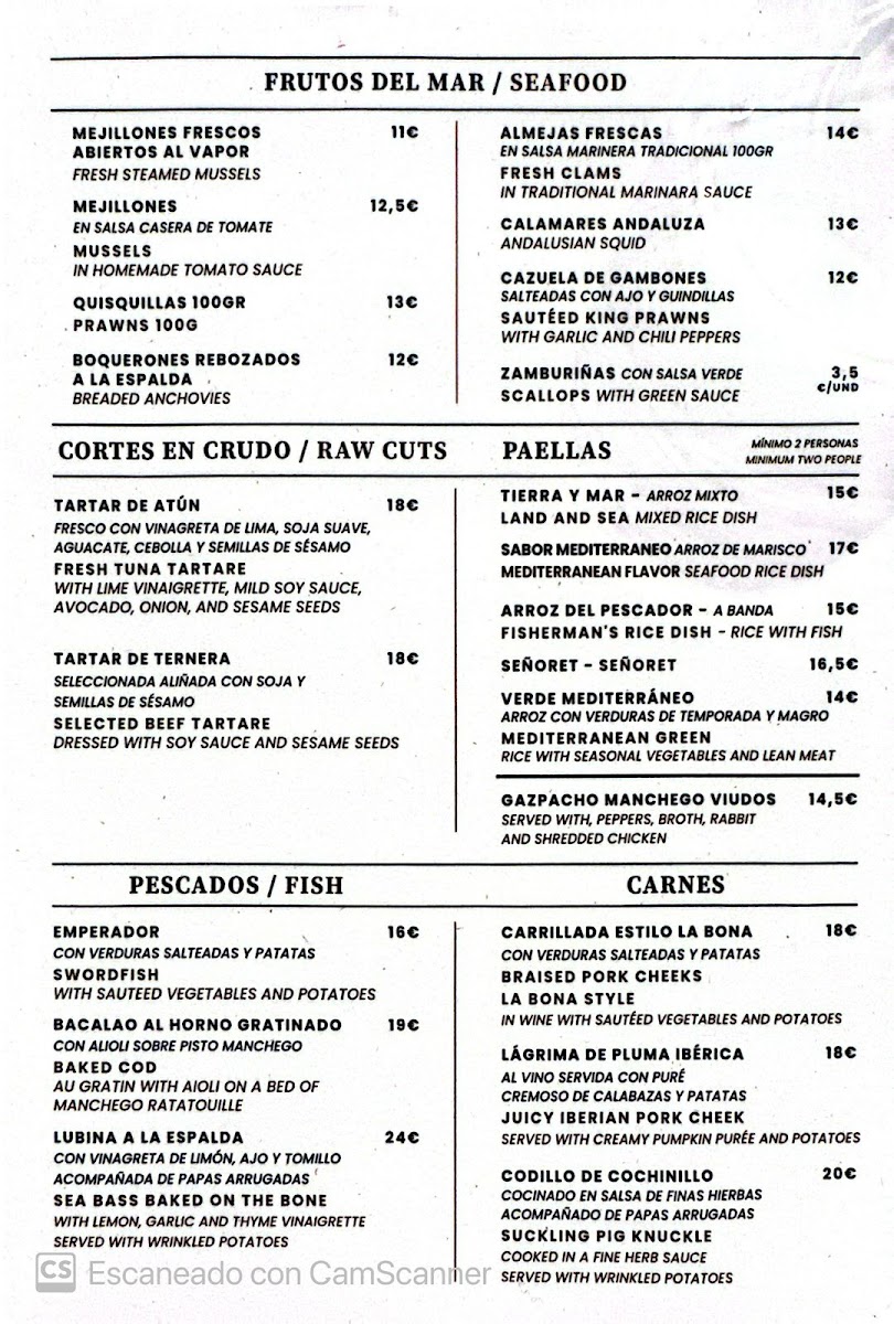 La Bona Photo Menu 3