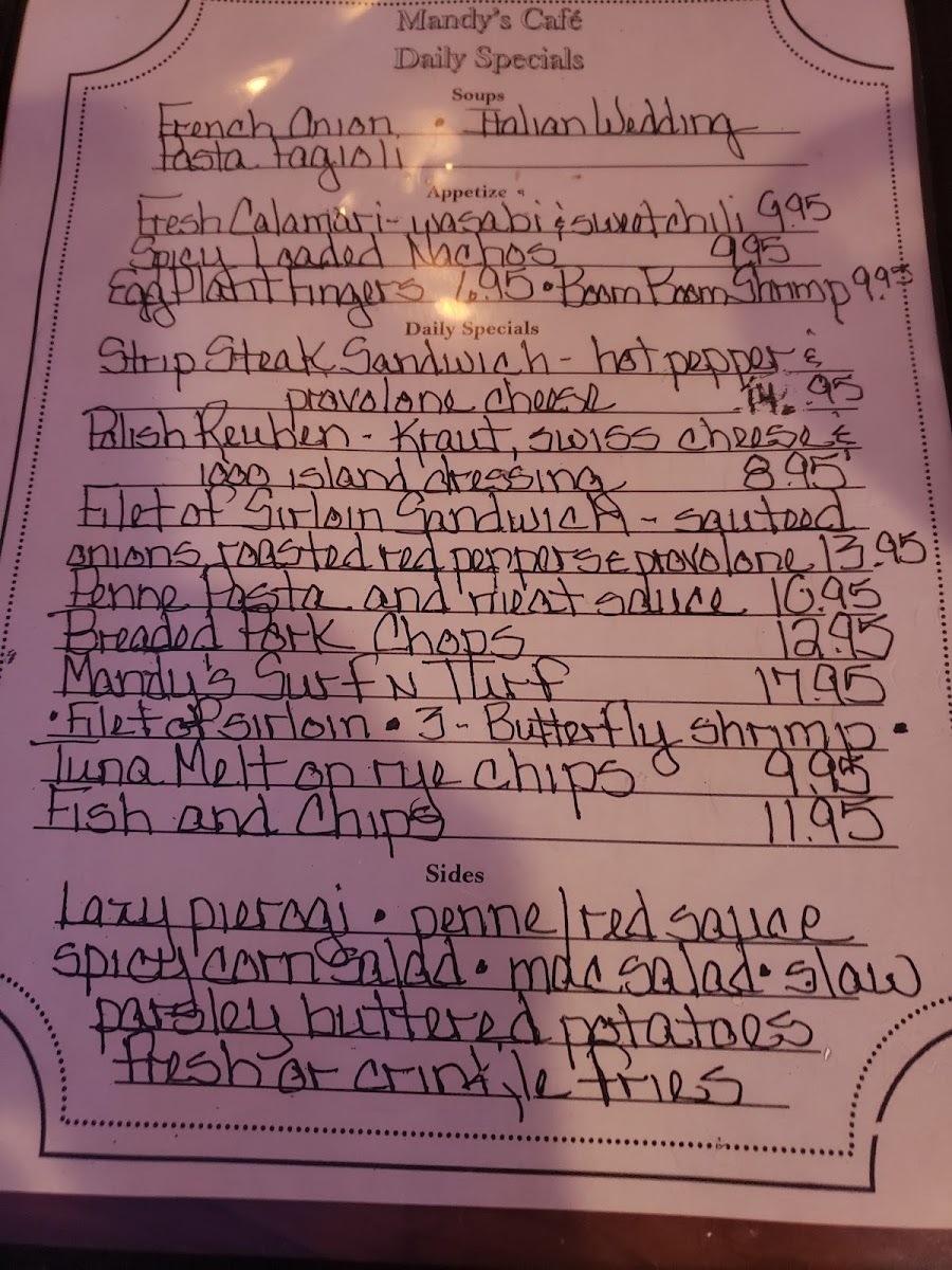 Mandy's Cafe Photo Menu 5