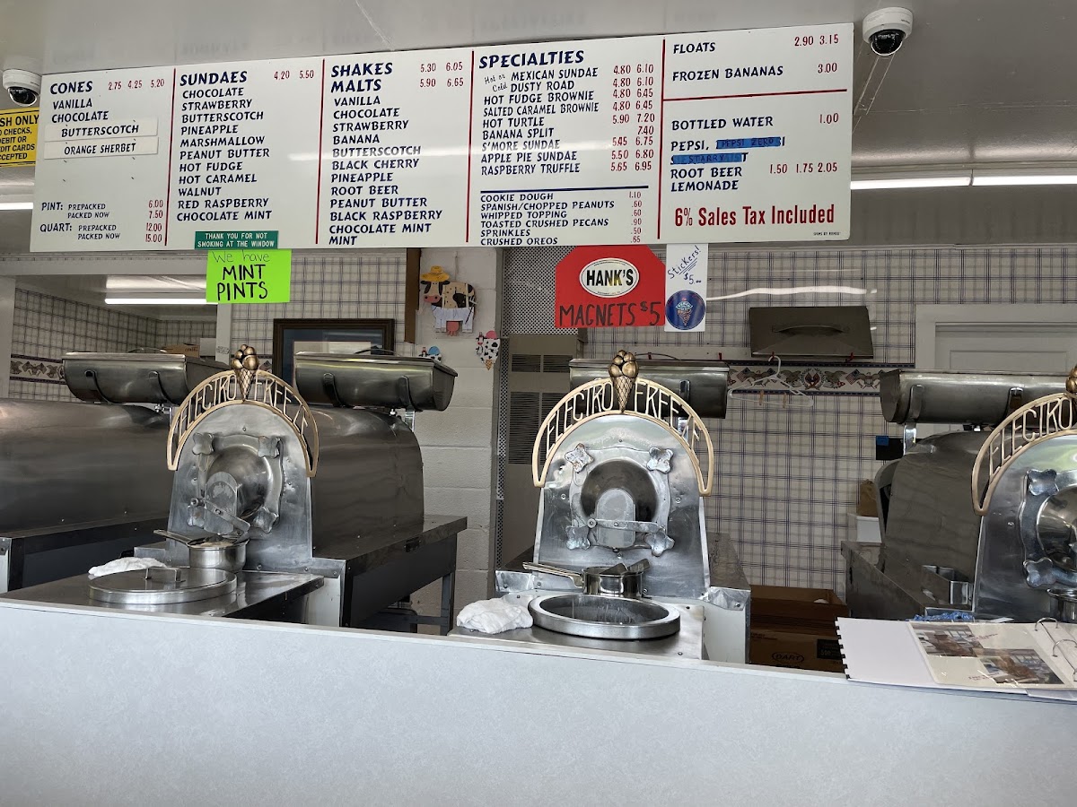 Hank's Frozen Custard Photo Menu 9