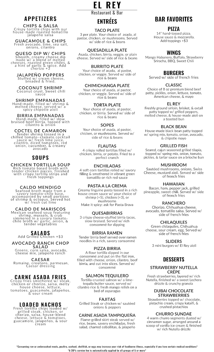 El Rey Restaurant & Bar Photo Menu 1