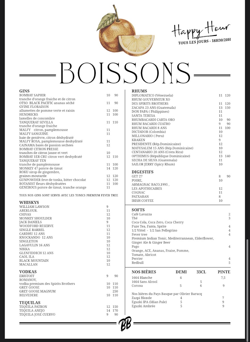 Chez BB: Bistroquet Biarritz Photo Menu 4